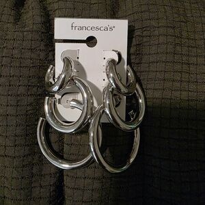 Francesca's Collections Shiny Silver Hoop Earrings